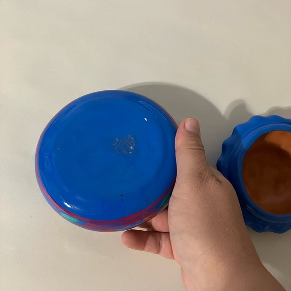 Handcrafted Terracotta Sun Trinket Dish Hand Painted Made In Mexico - Picture 5 of 6